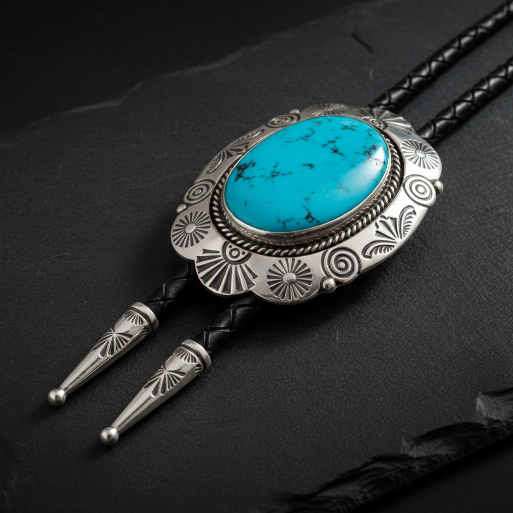 Kingman Turquoise Bolo Tie