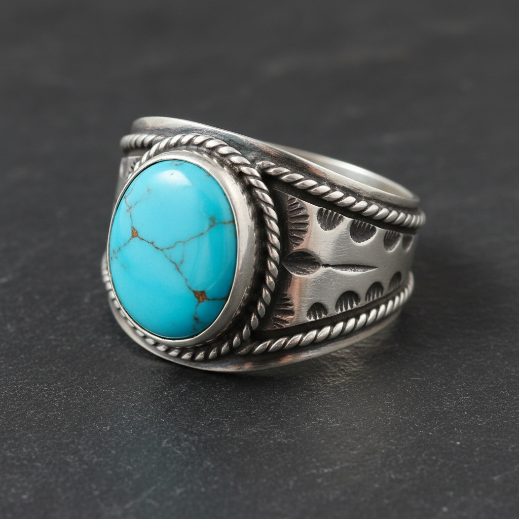 Kingman Turquoise Navajo Ring