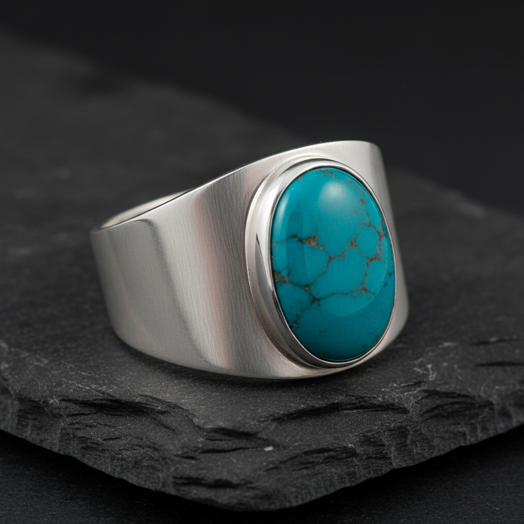 Navajo High Shine Turquoise Ring